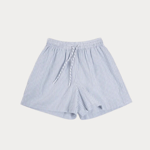Premium Women's Striped Cotton Shorts – Japanese Style Loose Fit High Waist Bermuda Pants